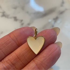 White enamel heart charm